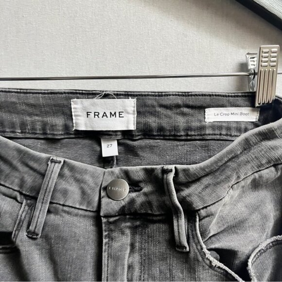 Frame Le Crop mini boot raw hem denim jeans Sz 27 - Picture 7 of 13